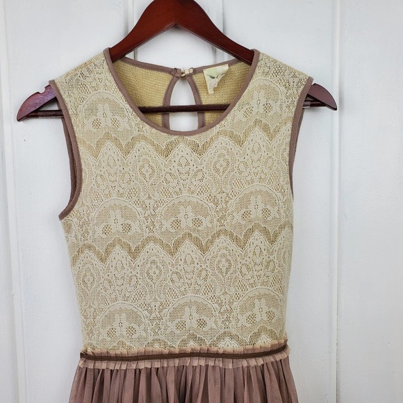 Weston Wear Anthropologie Sz Small Lace Sleeveless Dulcie Tulle Mini Dress - Picture 4 of 12